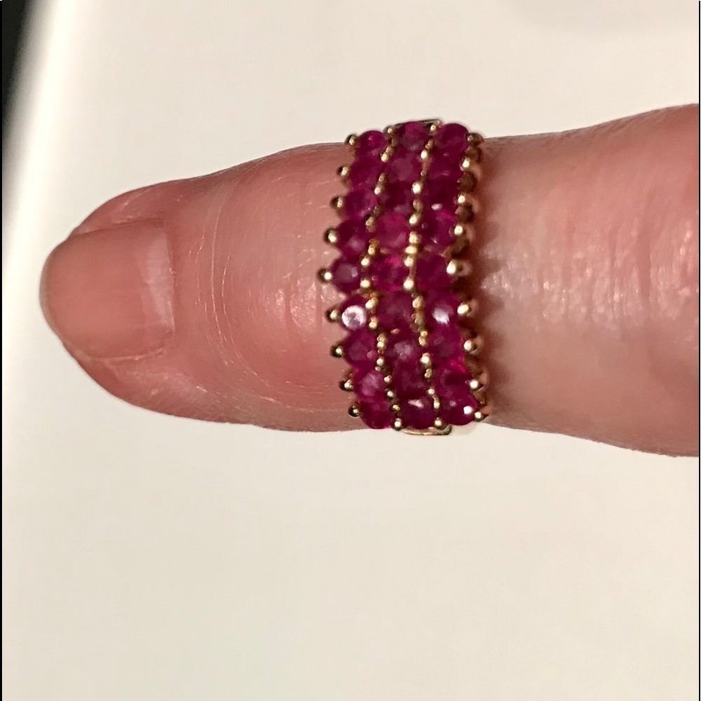 Ruby Pyramid Ring - image 2